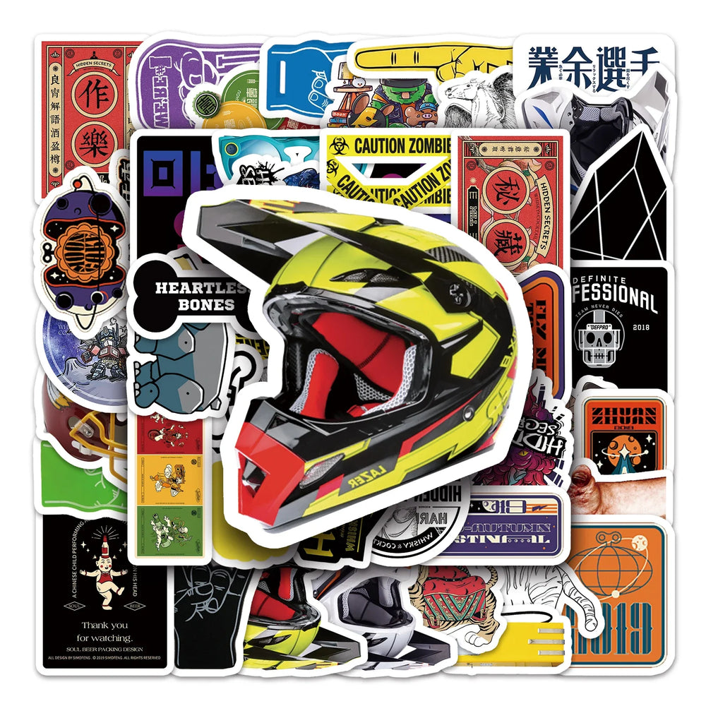 50Pcs Cute Cartoon Waterproof Vinyl Stickers for Skateboard Snowboard Decals (Online Order Only)