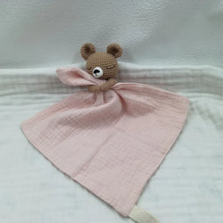 Baby Bib with Sleeping Animals Rattle (ONLINE ORDER ONLY)