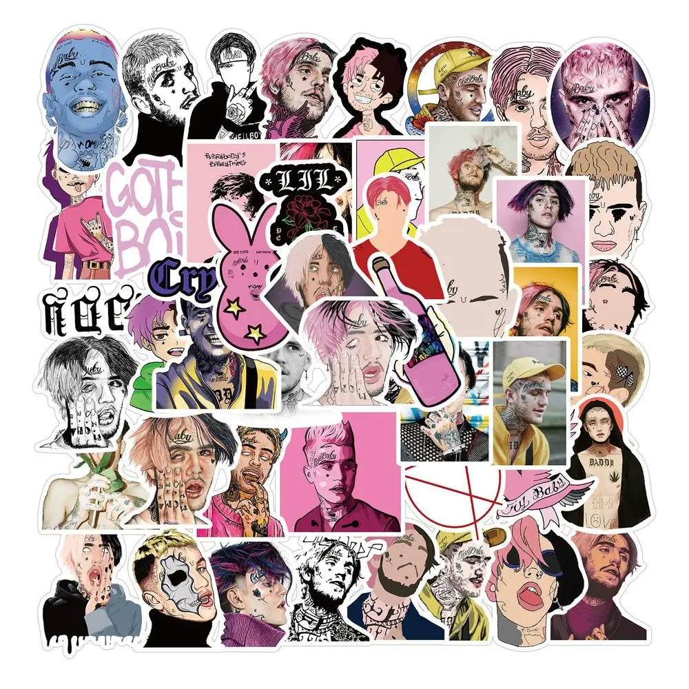10/50pcs singer LIL PEEP Sticker graffiti stickers for DIY Suitcase Laptop skateboard Guitar and other Waterproof stickers (Online Order Only)