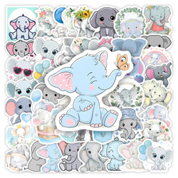 Cute Cartoon Elephant Stickers Sweet DIY Kids Toys Gift Decorative Decal for Scrapbook Laptop Phone Luggage Bottles Waterproof (ONLINE ORDER ONLY)