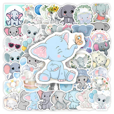 Cute Cartoon Elephant Stickers Sweet DIY Kids Toys Gift Decorative Decal for Scrapbook Laptop Phone Luggage Bottles Waterproof (ONLINE ORDER ONLY)