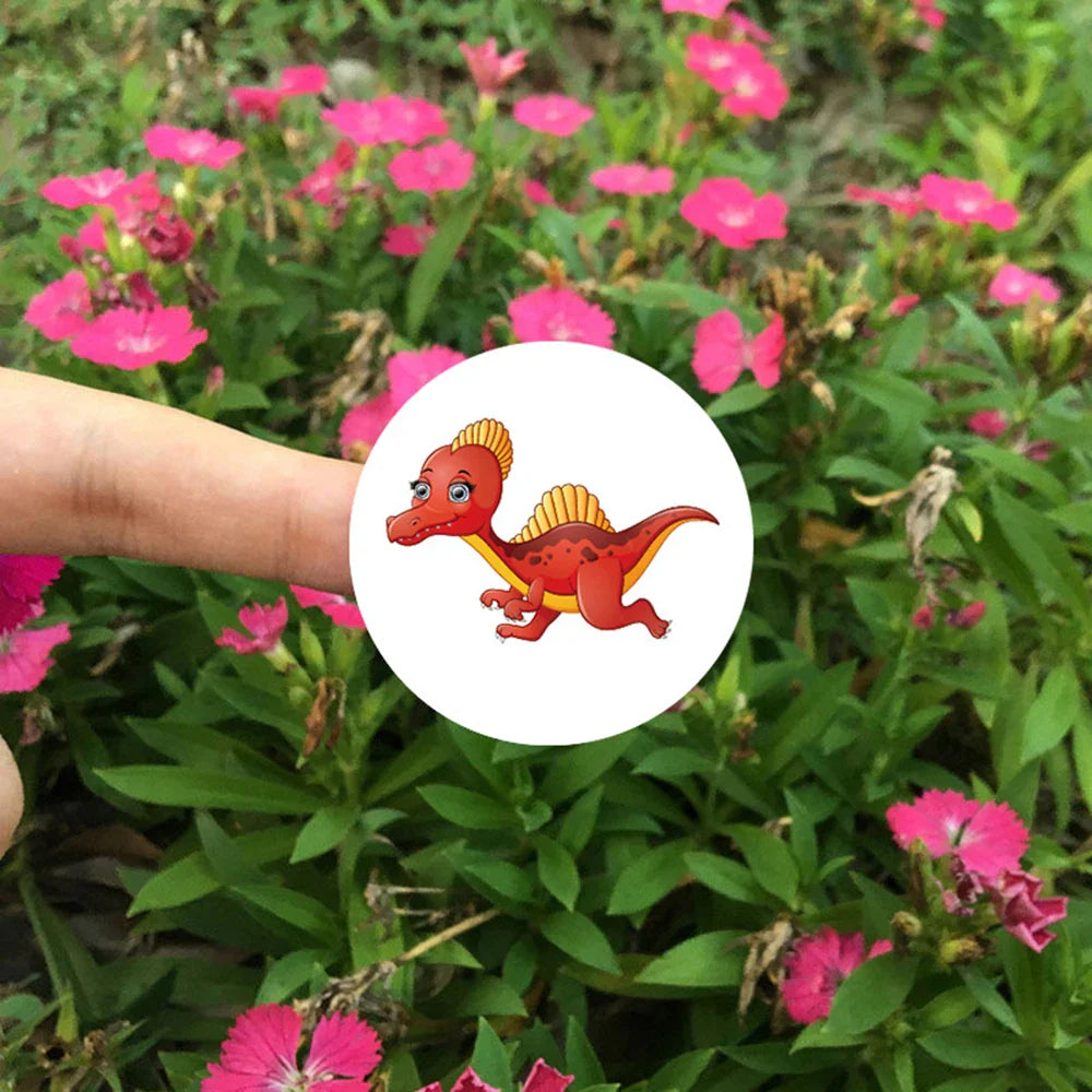 100-500pcs Cartoon Dinosaur Stickers Seal Label Photo Album Decoration for School Reward Sticker Children's Stationery 1 inch (ONLINE ORDER ONLY)