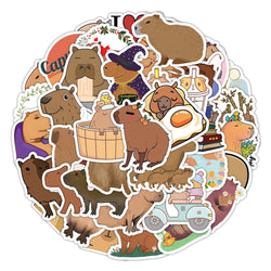 10/30/55PCS Cute Capybara Animals Stickers Cartoon Decals Toys DIY Scrapbook Laptop Luggage Phone Guitar Bike Kids Sticker Toys (ONLINE ORDER ONLY)