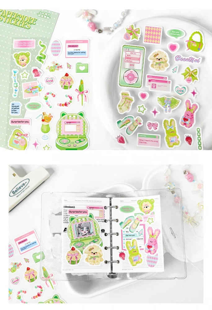 2Pcs/lot Girl Feelings Series Stickers Cute Sticker Scrapbooking Decorative Sticker Photo Album DIY Diary Stick Label Stationery (ONLINE ORDER ONLY)