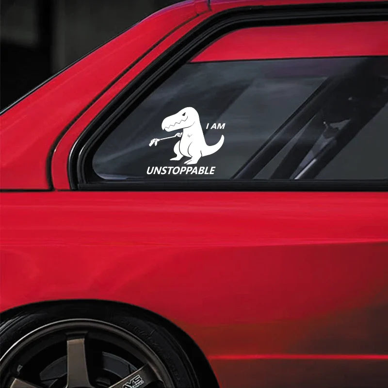 "I AM UNSTOPPABLE"Dinosaur stickers,For Car Door And Window Decoration Stickers Car Accessories decal (ONLINE ORDER ONLY)