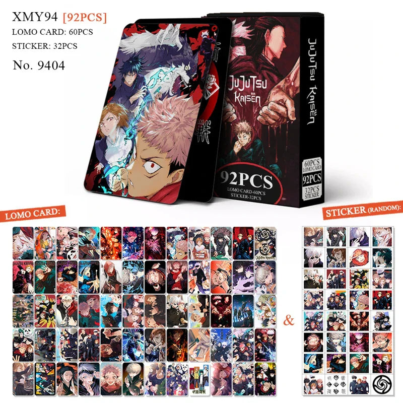 92Pcs Jujutsu Kaisen Anime Sticker Card Set for Fans Collection Gift (Online Order Only)