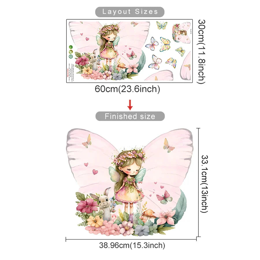 Cute Fairy Mushroom House Wall Stickers for Kids Room Nursery Decor (Online Order Only)