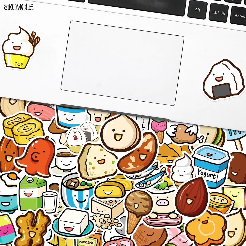Cartoon Fruit Vegetable Dessert Stickers 10/30/50PCS Kids DIY Toy Laptop Reward (Online Order Only)
