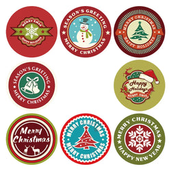 100-500Pcs New 1 Inch Christmas Theme Seal Labels Stickers For DIY Gift Baking Package Envelope Stationery Decoration (ONLINE ORDER ONLY)