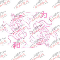 Koi Fish for Car Sticker External Accessories Decoration Windshield Outdoor Sticker Strength and Harmony Waterproof Vinyl Decals (ONLINE ORDER ONLY)