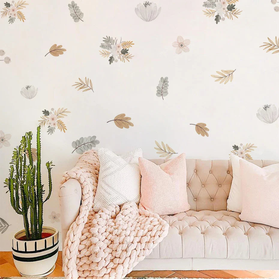 Boho Floral Wall Stickers for Kids Rooms and Living Room Decor (Online Order Only)