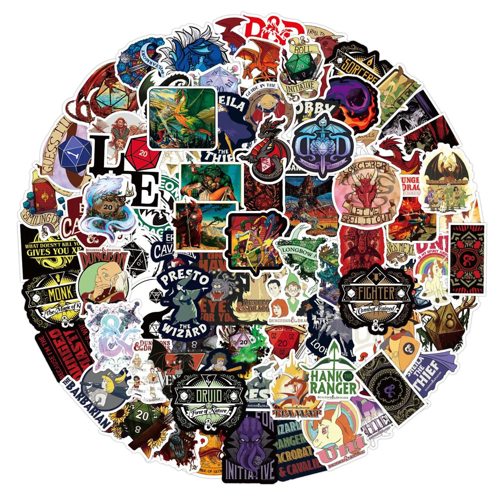 Dungeons & Dragons Stickers Pack - Game, Laptop, Car, Skateboard, Guitar (Online Order Only)
