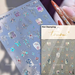 Hot Stamping Pearl Mahjong Get Rich Winning Card Bowknot Self Adhesive Nail Art Stickers Character Photo Frame Manicure Decals (Online Order Only)
