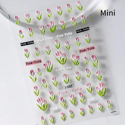 Red Azalea Rose Peony Crane Warbler Bird Fish Lily Chicken Rabbit Lobster Flower Retro Chinese Nail Art Sticker Decoration Decal (Online Order Only)