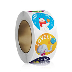 100-500pcs Cartoon Animal Children Sticker Reward Label Thank You Cute Toy Game Sticker DIY Gift Sealing Label Decoration Supple (ONLINE ORDER ONLY)