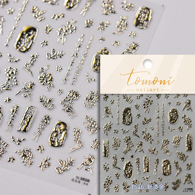 Swallow Bird Insect Animal Phoenix Peacock Dove 3D Self Adhesive Nail Art Stickers Chinese Ancient Poetry Manicure 5D DIY Decals (ONLINE ORDER ONLY)