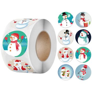 100-500Pcs Merry Christmas Stickers Round Holidays Stickers For Xmas Thank You Greeting Cards Sealing Gift Decoration Stickers (ONLINE ORDER ONLY)
