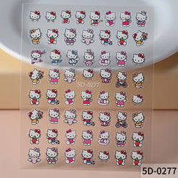 1pc 5D Pink/Black Hello Kitty Nail Art Stickers Anime Cartoon Japanese Cartoon KT Cat Manicure Decal Luxury DIY Nail Accessories (ONLINE ORDER ONLY)