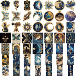 50pcs Retro Astronomy Universe Planets Stickers for Suitcase Phone Notebook Galaxy Moon Astrology Aesthetic Decals Sticker (Online Order Only)