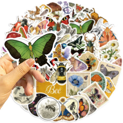 50pcs Retro Insects Stickers Toys Cute Animals Cartoon Decals For Kids DIY Laptop Scrapbook Stationery Fridge Funny Sticker (Online Order Only)