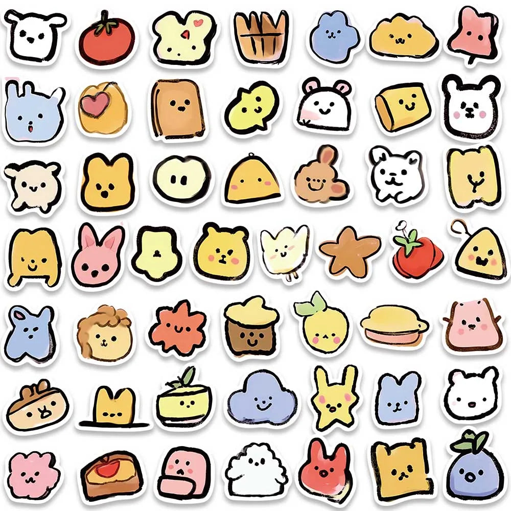 100pcs Funny Cute Cartoon Animals Meme Stickers Pack Vinyl Laptop Phone Decals Luggage Skateboard Guitar Waterproof Graffiti (ONLINE ORDER ONLY)