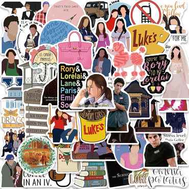 50PCS Gilmore Girls Stickers Aesthetic Decals for Laptop Water Bottle Scrapbooking DIY Gift (ONLINE ORDER ONLY)