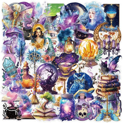 50PCS Cartoon Magic World PET Sticker Aesthetic Transparent Decoration Scrapbooking DIY Hand Accounting Supplies for Kids (ONLINE ORDER ONLY)