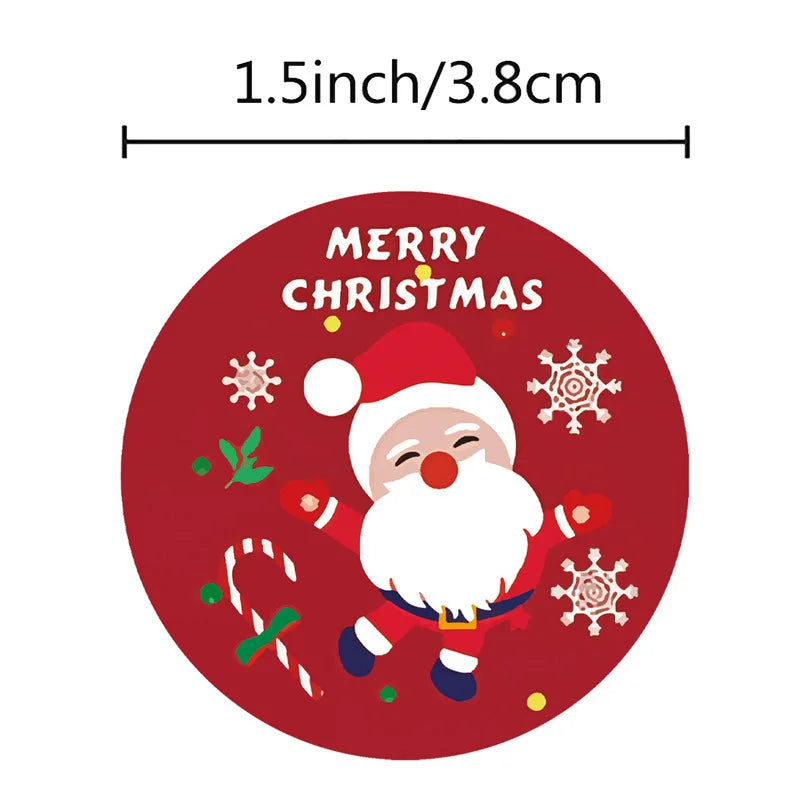 500Pcs/Roll Merry Christmas roll Self-Adhesive Label Sealing Decorative Stickers Office Stationery (ONLINE ORDER ONLY)