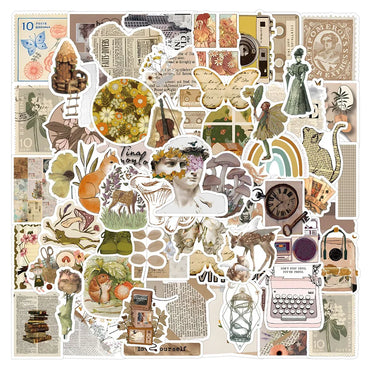 10/30/50/100pcs Cute Retro Cartoon Vsco Art Graffiti Stickers Vintage Decals Notebook Laptop Fridge Phone Car Decoration Sticker (Online Order Only)