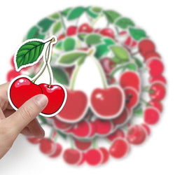 10/50pcs Fruit Cherry Sticker Notebook Computer Guitar Mobile Phone Cup Craft Supplies Scrapbook Materials Stationery Sticker (ONLINE ORDER ONLY)
