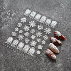 Cute Deer Christmas Nail Stickers 5D Embossed Elk Star Gingerbread Man Snowflake Santa Claus Holly DIY Winter Engraved Manicure* (ONLINE ORDER ONLY)