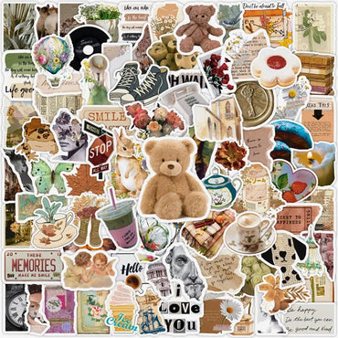 10/30/50/100PCS Art Life Cartoon Sticker Aesthetic PVC Decoration Children's Stationery Scrapbooking School Supplies for Kids (ONLINE ORDER ONLY)