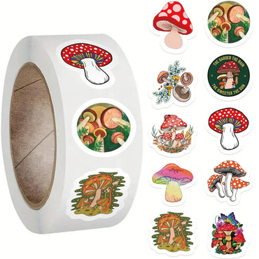 100-500pcs Children Mushroom Reward Stickers School Students Cute Cartoon Stationery Sticker Scrapbooking DIY Gift Decoration (ONLINE ORDER ONLY)