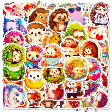 10/30/50PCS Cute Cartoon Hedgehog PVC Sticker Aesthetic Children's Decoration Scrapbooking Stationery School Supplies for Kids (ONLINE ORDER ONLY)
