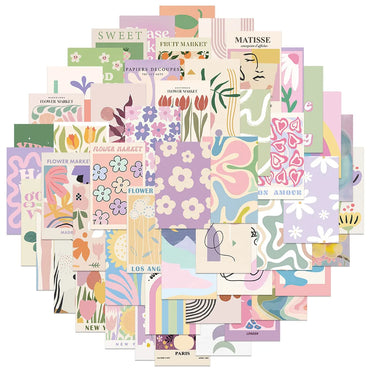 10/50pcs Pink Danish Pastel Aesthetic Stickers Cute Vinyl Waterproof VSCO Stickers for Laptop Phone Skateboard Luggage Kids Toys (Online Order Only)