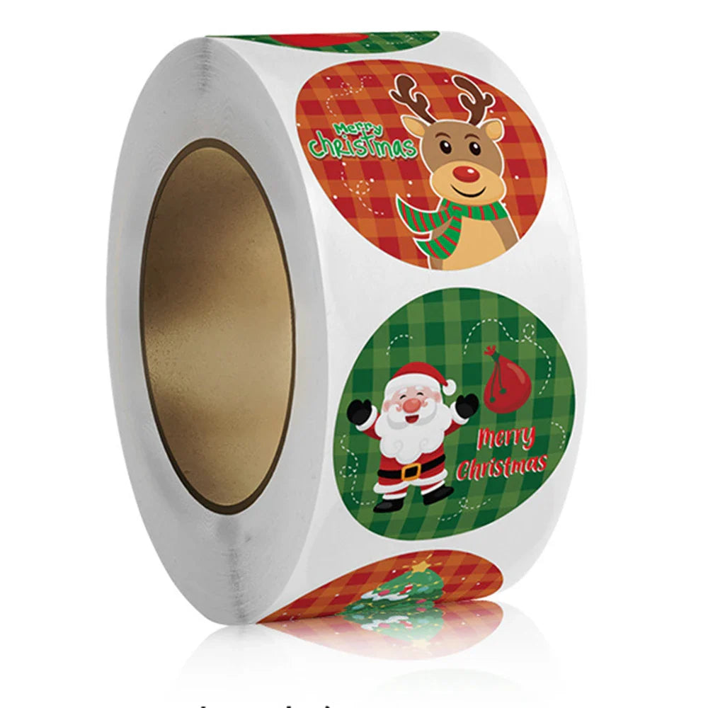 100-500pcs Merry Christmas Stickers Christmas Theme Seal Labels Stickers For DIY Gift Baking Package Envelope Stationery (ONLINE ORDER ONLY)