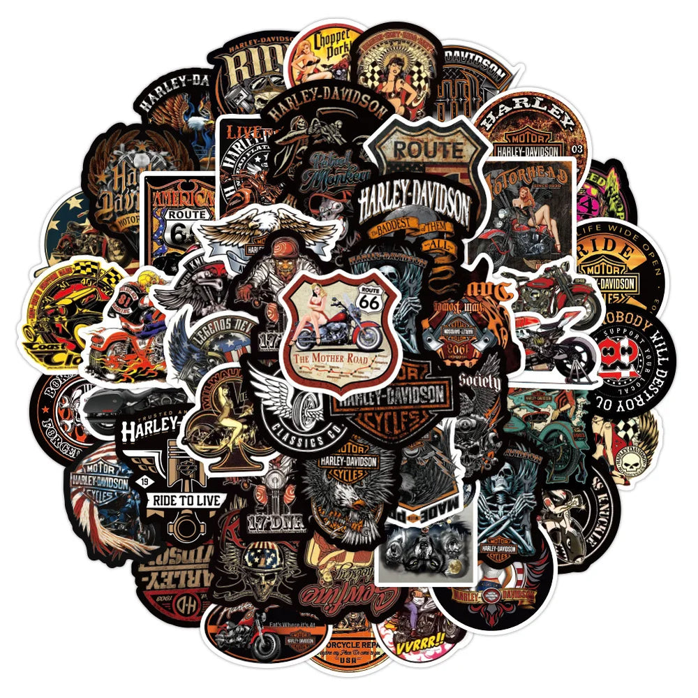 50/100Pcs Retro Sexy Pin Up Girl Graffiti Street Punk Motorcycle Girl Stickers Suitcase Laptop Waterproof Sticker Decoration (ONLINE ORDER ONLY)