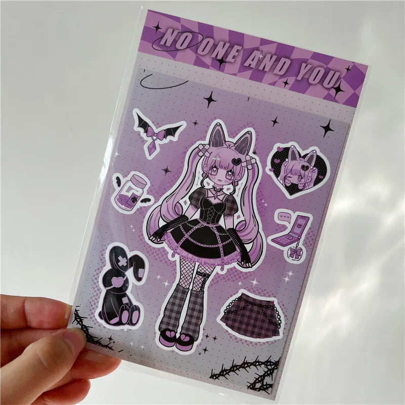 Korean ins Devil Angel Girl Stickers Diary Scrapbooking DIY Album Decoration Sticker Aesthetic Personalized Kawaii Stationery (ONLINE ORDER ONLY)