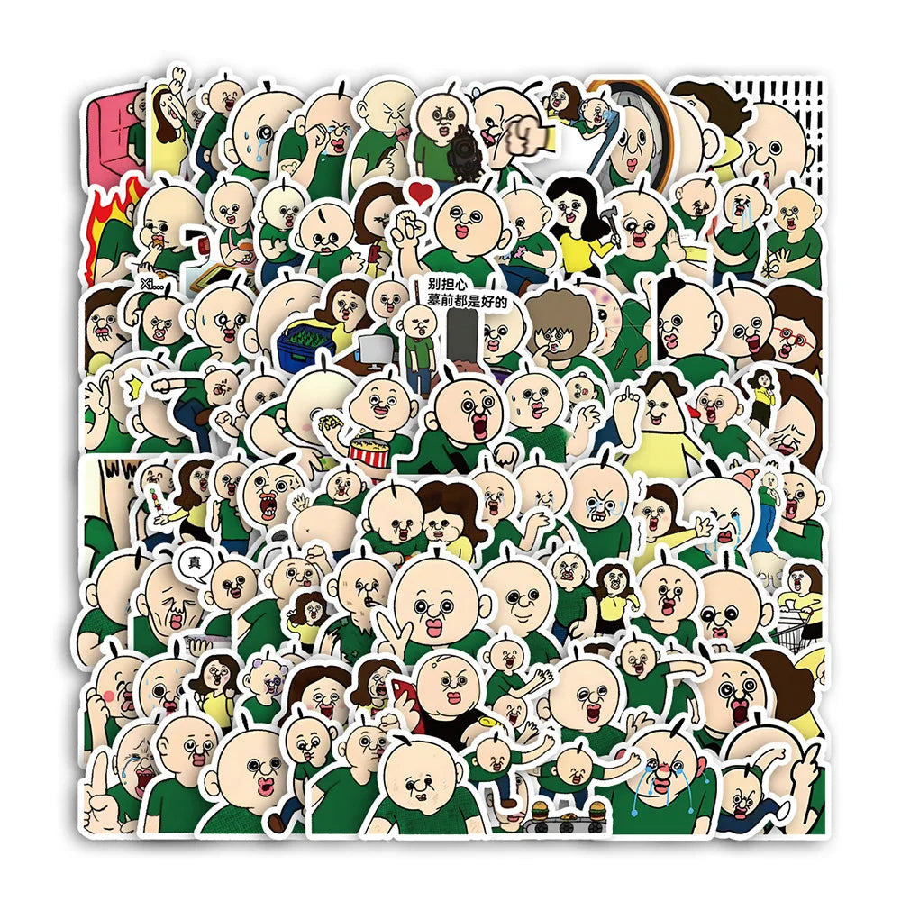 Cartoon Sticker Pack: Funny Animated Decals for Laptop, Luggage, Snowboard (Online Order Only)