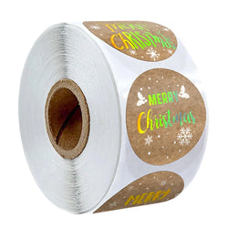 100-500Pcs Round Merry Christmas Stickers Seal Labels 1inch Golden Word Label For Christmas Gift Decorate Sticker (Online Order Only)