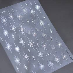 Gold Silver Star Laser Pink Colorful Glitter Starlight Sparkle Rhinestones Relief Nail Art Decorations Stickers Manicure Decals (ONLINE ORDER ONLY)