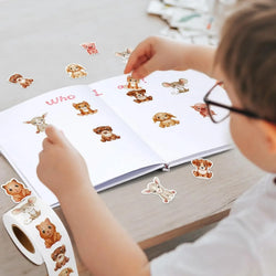 500Pcs /1 Rolls 2.5cm/1inch Cute Animal Cat  Shaped Sticker Decoration Gift Box Sticker Label Stationery Sticker (ONLINE ORDER ONLY)