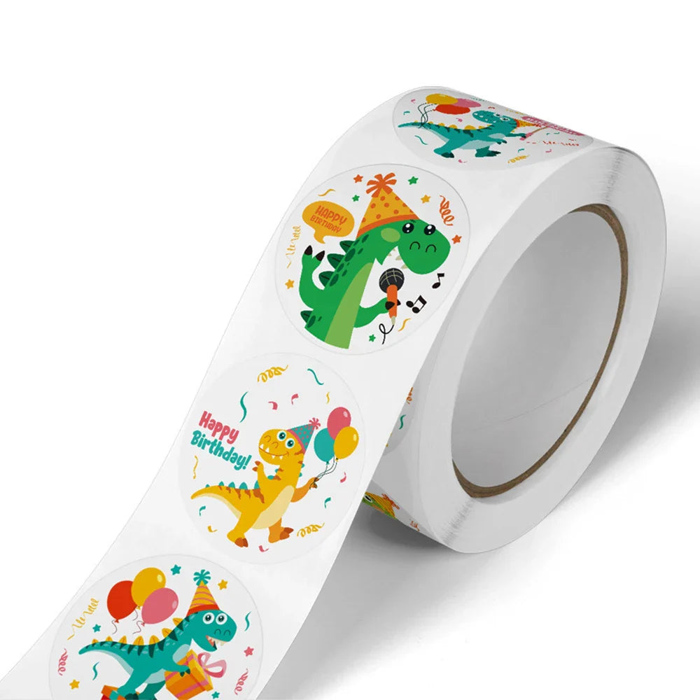 100-500pcs Round Dinosaur Stickers For Kids Teacher Reward Stickers School Supplies Animal Incentive 1inch Stationery Stickers (ONLINE ORDER ONLY)