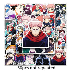 Jujutsu Kaisen Graffiti Stickers Pack - 50pcs for Helmets, Desktops, Walls, DIY Decoration Wholesale (Online Order Only)