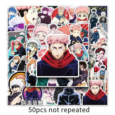 Jujutsu Kaisen Graffiti Stickers Pack - 50pcs for Helmets, Desktops, Walls, DIY Decoration Wholesale (Online Order Only)