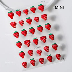 Interesting Joyful Fruits Apple Strawberry Orange Watermelon Grape Lemon Pear Vitamins Colored Nail Art Stickers Manicure Decals (ONLINE ORDER ONLY)