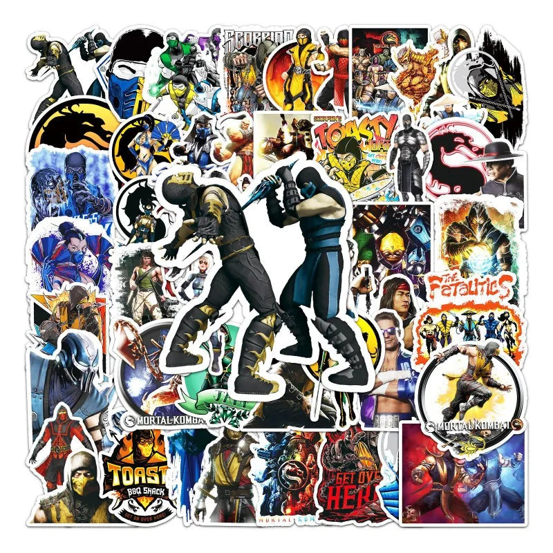 Mortal Kombat Stickers Pack for Laptop, Phone, Car, Scooter, Suitcase, Water Bottle, Refrigerator (ONLINE ORDER ONLY)