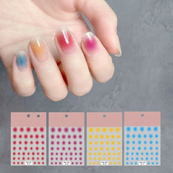 3D Blush Gradient Nail Art Stickers 12-Colors Aha Self-adhesive Rainbow Jelly Slider Japanese Style Translucent Gel Polish Wraps (ONLINE ORDER ONLY)