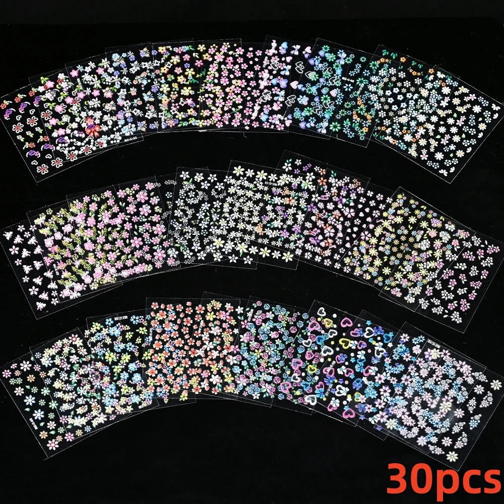30 Sheets Cute Penguin Winter Nail Stickers Set 3D Snowflake Christmas Decals Tree Elk Bell Self Adhesive Slider Manicure Tips * (ONLINE ORDER ONLY)