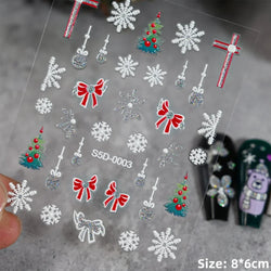 Cute Deer Christmas Nail Stickers 5D Embossed Elk Star Gingerbread Man Snowflake Santa Claus Holly DIY Winter Engraved Manicure* (ONLINE ORDER ONLY)